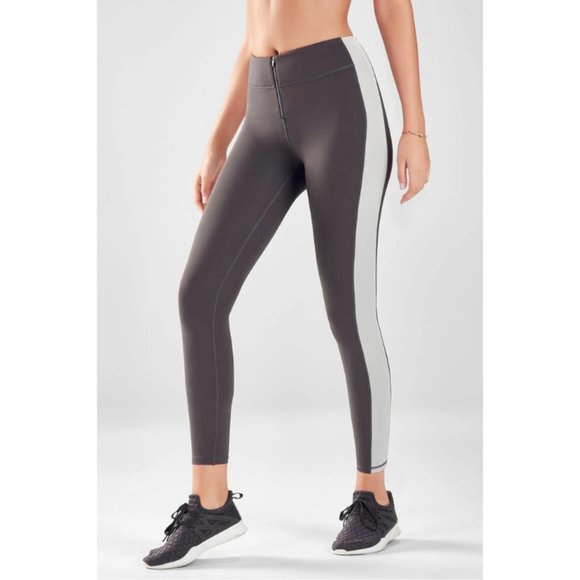 Fabletics Pants - Fabletics High Waisted Statement Cold Weather Leggings in Iron & Haze Gray - S